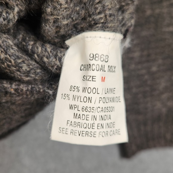 Vintage Woolrich Cardigan Mens Medium Gray Pockets Hand Framed Wool Pockets - Picture 6 of 12
